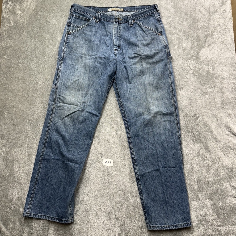 Vtg Lee Carpenter Jeans Baggy Fit Medium Wash Cotton Men's Size 36x32